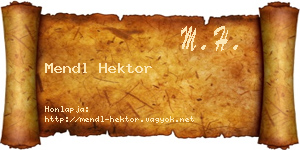 Mendl Hektor névjegykártya